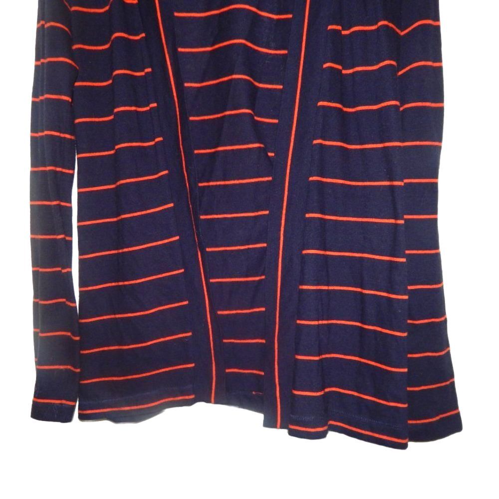 J. CREW FACTORY women's small thin navy blue striped open front cardigan sweater - Picture 4 of 8